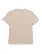 Koszulki męskie - DeFacto Męski t-shirt oversize z krótkim rękawem - Basic okrągły dekolt T-shirt dla mężczyzn, beżowy, 3XL - miniaturka - grafika 1