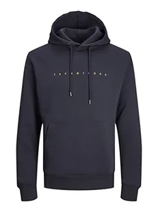 JACK&JONES PLUS Jjestar Jj Sweat Hood Noos Pls męska bluza z kapturem, granatowy, 5XL duże rozmiary - Bluzy męskie - miniaturka - grafika 1