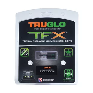 TruGlo - Trytowo - światłowodowe przyrządy celownicze TFX - Glock 17/19 - Niskie - Biała obwódka - TG13GL1A - Amunicja i osprzęt ASG - miniaturka - grafika 3