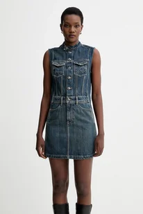 G-Star sukienka jeansowa 0 kolor niebieski mini dopasowana D27698.D577 - Sukienki - miniaturka - grafika 1