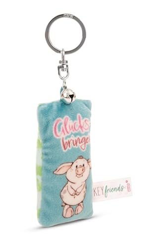 NICI 62123 breloczek do kluczy, mini pluszowa poduszka, talizman, 8 cm, z dzwoneczkiem, kolorowy towarzysz do plecaka lub torby, uchwyt na klucze dla małych i dużych