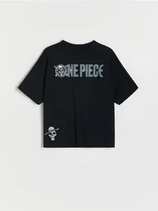 Reserved - T-shirt oversize One Piece - czarny - Koszulki dla chłopców - miniaturka - grafika 1