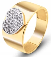 Pierścionki - ZŁOTY PIERŚCIONEK Z SERCEM CINTURA D'AMORE 585 - miniaturka - grafika 1