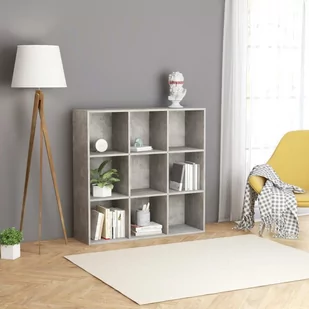 vidaXL Regał na książki, szarość betonu, 98x30x98 cm, płyta wiórowa - Regały - miniaturka - grafika 1