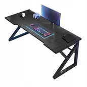 Biurka gamingowe - Biurko Gamingowe Komputerowe Czarne Carbon Nowoczesne Dla Gracza Solidne 120 Cm - miniaturka - grafika 1