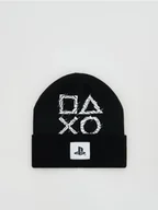 Czapki damskie - Reserved - Dzianinowa czapka Playstation - czarny - miniaturka - grafika 1