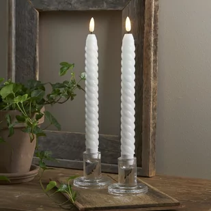 Zestaw 2 białych woskowych świec LED Star Trading Flamme Swirl Antique, wys. 25 cm - Lampy pozostałe - miniaturka - grafika 1