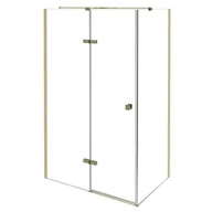 Kabiny prysznicowe - Złota prostokątna kabina prysznicowa 120x90 lewa Pixa Gold Besco - miniaturka - grafika 1