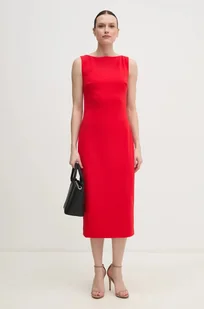 Calvin Klein sukienka kolor czerwony midi dopasowana K20K208140 - Sukienki - miniaturka - grafika 1