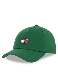 Tommy Jeans Czapka z daszkiem Tjm Linear Logo Cap AM0AM12958 Zielony - Czapki i chusty sportowe męskie - miniaturka - grafika 1