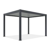 Kratki i pergole - Pergola elektryczna tarasowa DELUXE PRO AUTOMATIC 3x4 z oświetleniem LED, Anthracite/Light Grey - Gutroof - miniaturka - grafika 1
