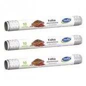 Folia, papier śniadaniowy, serwetki - Stella Folia aluminiowa z tłoczeniem 10m rolka Zestaw 3 szt. - miniaturka - grafika 1