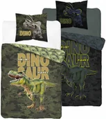 Pościel dla dzieci - Detexpol Pościel bawełniana świecąca w ciemności 160x200 Trex Dinozaur - miniaturka - grafika 1