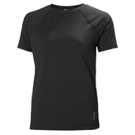 Koszulki i topy damskie - Damska Koszulka z krótkim rękawem HELLY HANSEN W TECH TRAIL SS T-SHIRT 48514_991 – Czarny - miniaturka - grafika 1