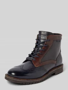 Kozaki sznurowane z detalem z logo model ‘Seve’ - Botki męskie - miniaturka - grafika 1