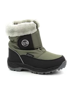 Kozaki damskie - Kickers Kozaki zimowe "Jumpsnow" w kolorze khaki - grafika 1