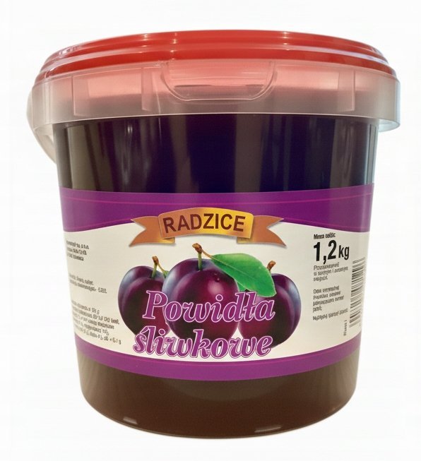 Powidła śliwkowe z przetartych owoców wiaderko 1,2kg Przetwórnia Radzice