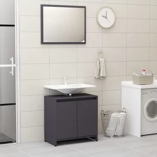 vidaXL vidaXL Zestaw mebli łazienkowych, szary, płyta wiórowa 8720286016008 - Meble łazienkowe - miniaturka - grafika 1