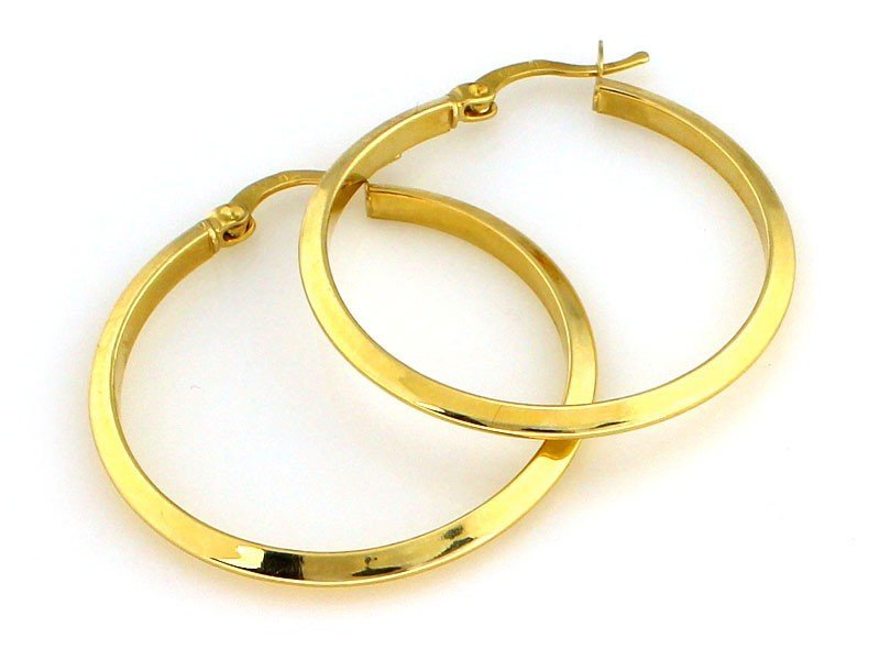 Kolczyki koła ze złota 375 okrągłe 31 mm z angielskim zapięciem dla kobiet