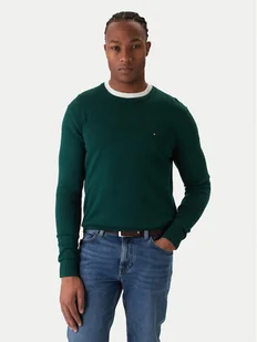 Tommy Hilfiger Sweter Essential Ssnl MW0MW39999 Zielony Regular Fit - Swetry męskie - miniaturka - grafika 1
