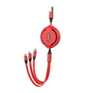 Kable USB - Dudao L8H kabel 3w1 z możliwością przedłużenia 1.1m czerwony (L8H-red) L8H-red - miniaturka - grafika 1