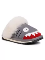 Buty dla chłopców - EMU Australia Kapcie Shark Slipper K12436 Szary - miniaturka - grafika 1