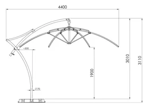 Parasol ogrodowy Litex Garden Ibiza 420 cm szary - Parasole ogrodowe - miniaturka - grafika 7
