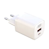 Ładowarki do telefonów - XO ładowarka sieciowa L96 PD 30W QC 3.0 18W 1x USB 1x USB-C biała - miniaturka - grafika 1