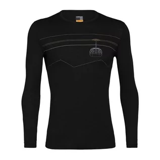 Koszulki męskie - ICEBREAKER MERINO 200 OASIS LONG SLEEVE CREWE > 105208001BLK - grafika 1