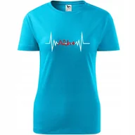 Koszulki i topy damskie - Damska Koszulka z Nadrukiem grupa krwi - a rh+ Honorowy Dawca Krwi Prezent turkusowy XL - miniaturka - grafika 1