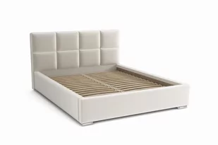 Łóżko do sypialni tapicerowane 120x200 z pojemnikiem - Alaska Kremowe - Łóżka - miniaturka - grafika 1