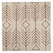 Dywany - Dywan bawełniany 200 x 200 cm beżowy z brązowym AKOREN - miniaturka - grafika 1
