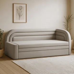 Sofa z Funkcją Spania FABILLO Rozkładana Prawostronna Beżowa Nowoczesna - Sofy i kanapy Sofa z Funkcją Spania FABILLO Rozkładana Prawostronna Beżowa Nowoczesna - Sofy i kanapy - miniaturka - grafika 1