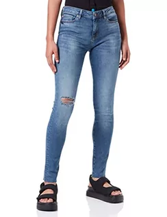 Spodnie damskie - Love Moschino Skinny in Superstretch Niebieski dżins z tyłu Tag Jeansy damskie, Niebieski dżins, 52 - grafika 1