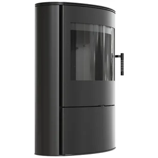 Piec stalowy koza ROLLO 2 Ø150 z domykaniem w standardzie z czarnym termotec - Piece wolnostojące - miniaturka - grafika 1