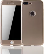 Etui i futerały do telefonów - Etui na telefon komórkowy Apple iPhone 7 Plus Full Case Cover Screen Protector 360 Gold - miniaturka - grafika 1