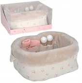 Akcesoria dla lalek - Mini Miss Arias zestaw akcesoriów dla lalki 10v1, ciemnoróżowy z koszykiem - miniaturka - grafika 1