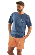 Piżamy damskie - Bawełniana piżama męska z krótkim rękawem żaglówki sesto sensoherren-pyjama mit kurzem ärmel „segelboote“ von sesto senso.-xxl - miniaturka - grafika 1