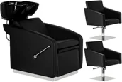 Meble fryzjerskie - Calissimo Zestaw Myjnia Fryzjerska Fotel Fryzjerski Atina MYJNIA-ATINA-659+FOTEL-ATINA-659(2SZT) - miniaturka - grafika 1