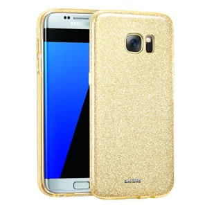 Etui na telefon komórkowy Samsung Galaxy S7 Edge brokatowe etui ochronne TPU, złote - Etui i futerały do telefonów - miniaturka - grafika 1