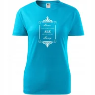 Koszulki i topy damskie - Damska Koszulka na Dzień Mamy Mama może zastąpić każdego Prezent dla Mamy turkusowy XXL - miniaturka - grafika 1