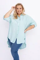 Koszule damskie - Miętowa Koszula TERIEN - Tono - miniaturka - grafika 1