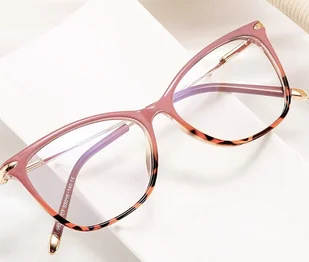 SLIM okulary damskie kocie oczy zerówki do komputera BLUE LIGHT 25151B - Okulary korekcyjne, oprawki, szkła - miniaturka - grafika 1
