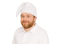 Dodatki do strojów karnawałowych - Czapka skrzata smerfa biała - 1 szt. - miniaturka - grafika 1