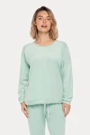 Bielizna nocna - Ciepła damska piżama RAMONA S Miętowy - miniaturka - grafika 1