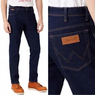 Spodnie męskie - Wrangler TEXAS SLIM Day Drifter SZLACHETNY GRANATOWY D��INS W50 L32 - miniaturka - grafika 1