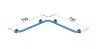 Akcesoria dla osób starszych i niepełnosprawnych - Poręcz dla niepełnosprawnych kątowa, pozioma, prysznicowa 75x75 cm Makoinstal PSP 136 - miniaturka - grafika 1