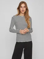 Bluzki damskie - Vila Bluzka Thessa 14084649 Czarny Regular Fit - miniaturka - grafika 1