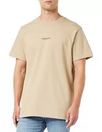 Koszulki męskie - G-STAR RAW Męski t-shirt z logo Center Loose R T, beżowy/khaki (Westpoint Khaki C784-c531), XS - miniaturka - grafika 1