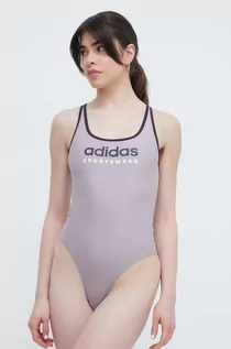 Stroje kąpielowe - adidas jednoczęściowy strój kąpielowy kolor fioletowy miękka miseczka - grafika 1